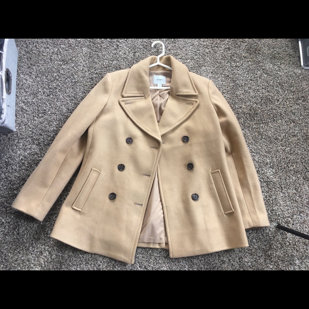 *SOLD* Old Navy Tan Soft Brushed Peacoat Size L